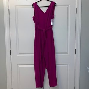 Tahari Cropped Wide Leg Jumpsuit with side tie